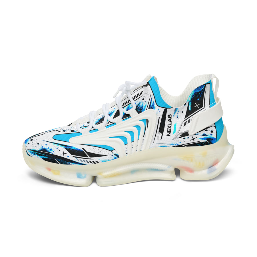 NEXLAB ORBIT 0.1 CYBER women’s sneaker, white sole — inside profile, toe pointing left (digital mockup)