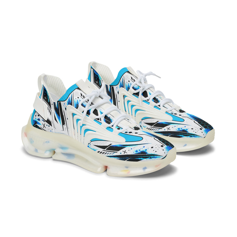 NEXLAB ORBIT 0.1 CYBER women’s sneaker, white sole — pair, three-quarter view (digital mockup)
