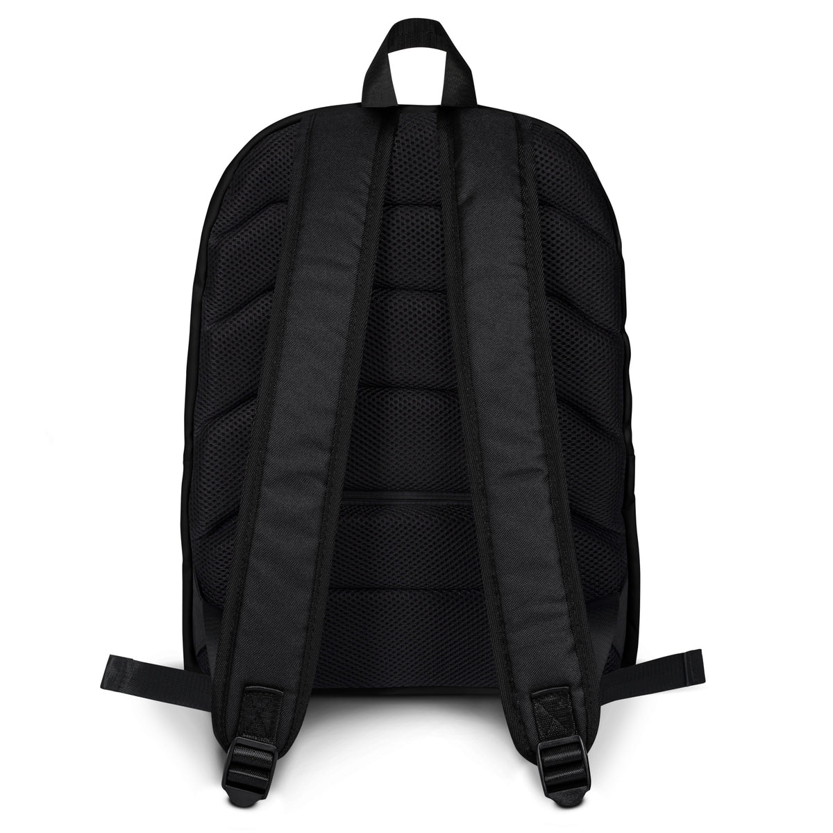 Black Purple Backpack — back view