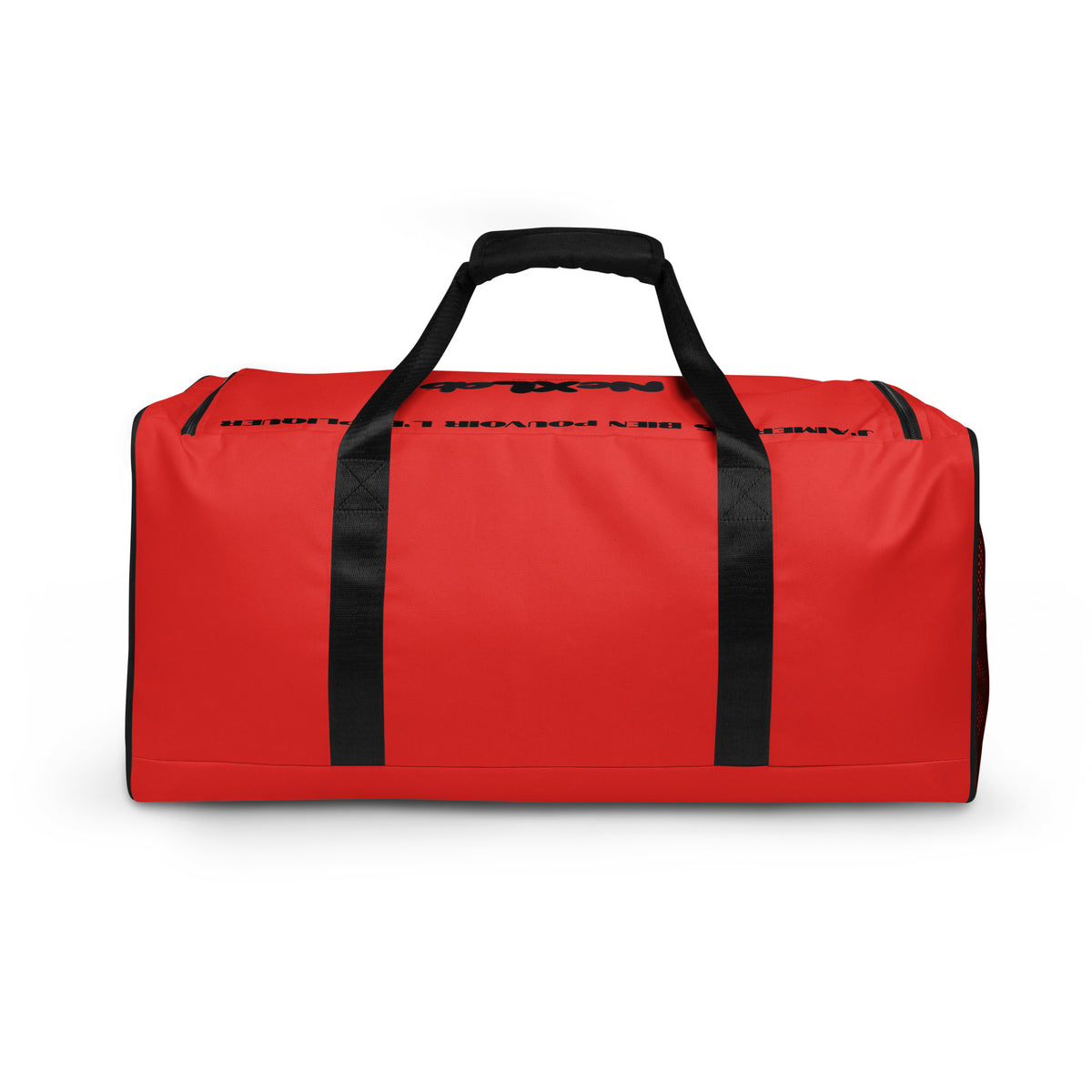 Boxer Axolotl Red Duffle Bag — back view