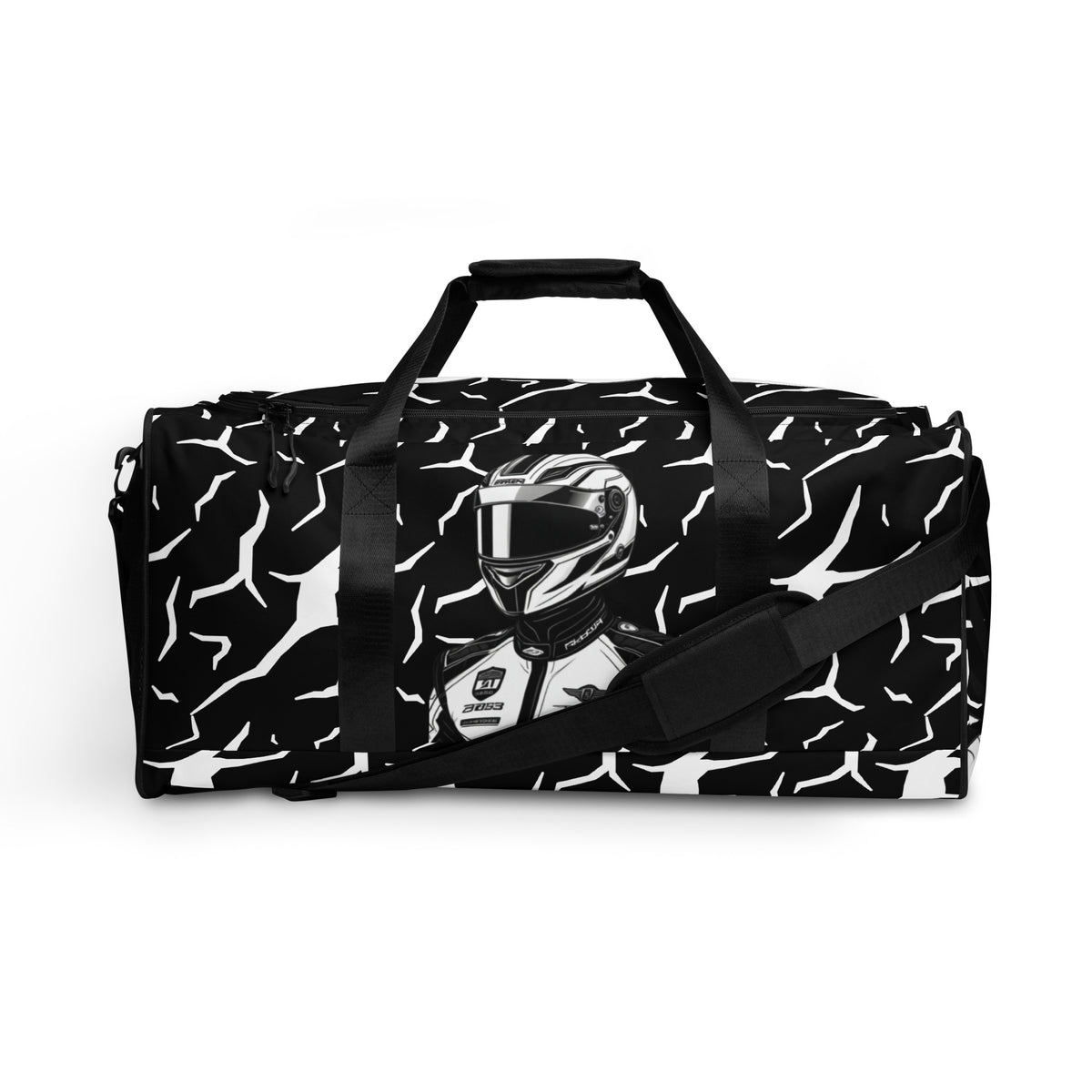 Grand Pilot Black Duffle Bag — front view