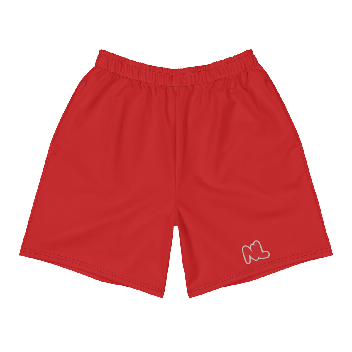 NL Red Athletic Long Shorts — front view
