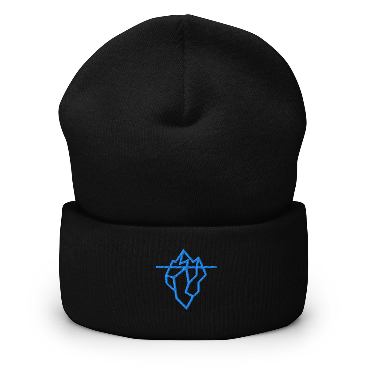 Blue Iceberg Cuffed Beanie in Black — front view