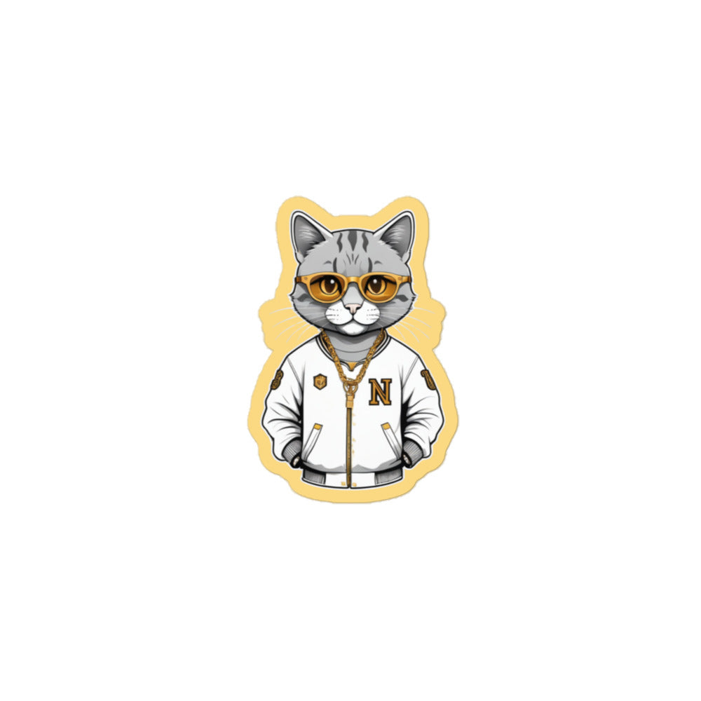 THECAT Chain Sticker — design preview; 3 × 3 inch option