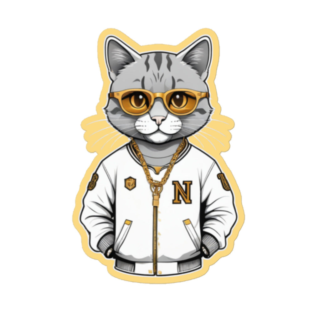 THECAT Chain Sticker — design preview; 5.5 × 5.5 inch option