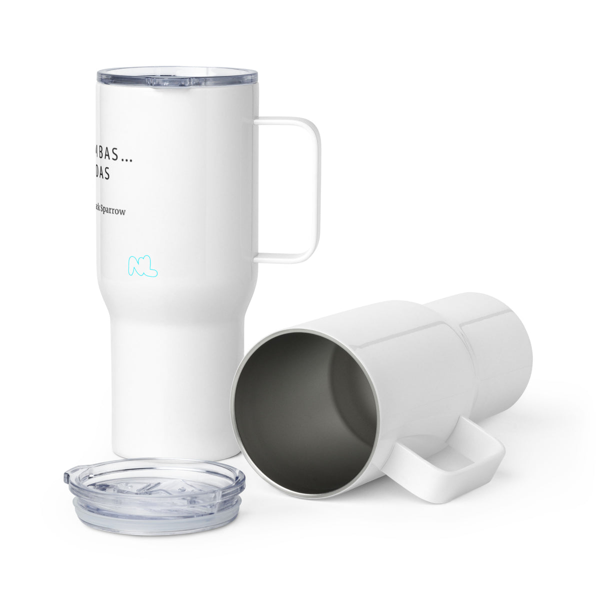 Rumba Jack Travel Mug — 25 oz mug and lid arrangement