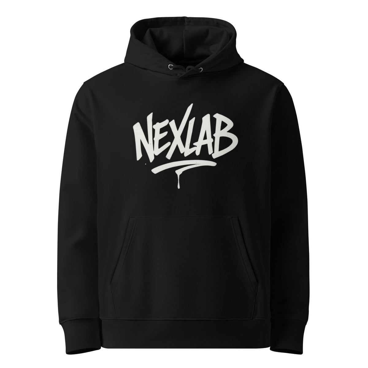 NEXLAB Street Graffiti Hoodie in Black — front view