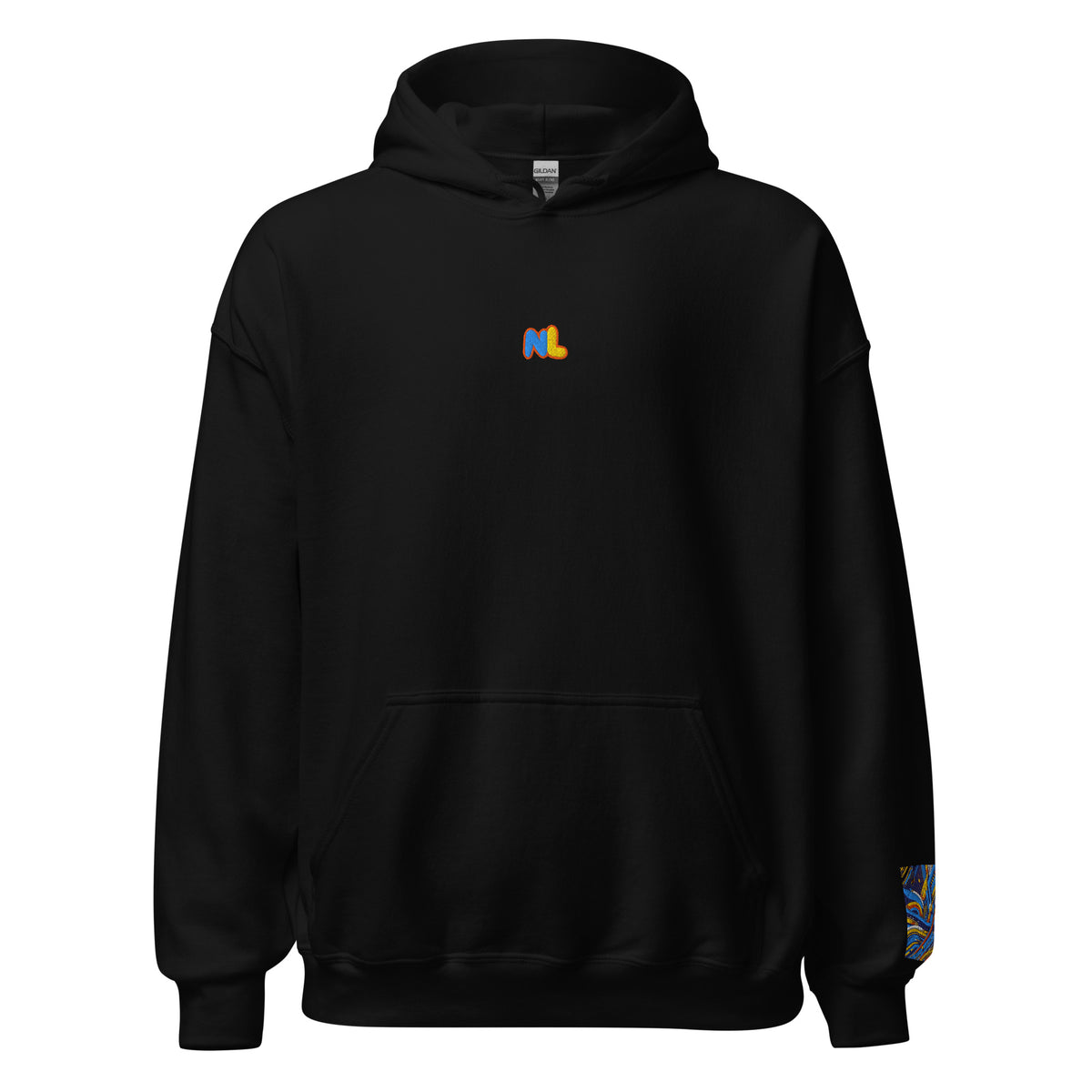 NL Hoodie in Black — front view