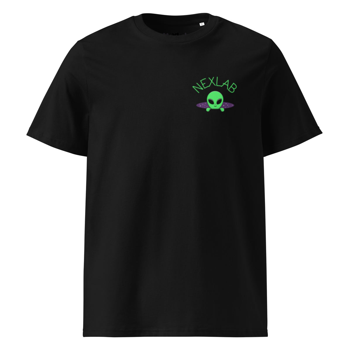Alien Organic Cotton T-Shirt in Black — front view
