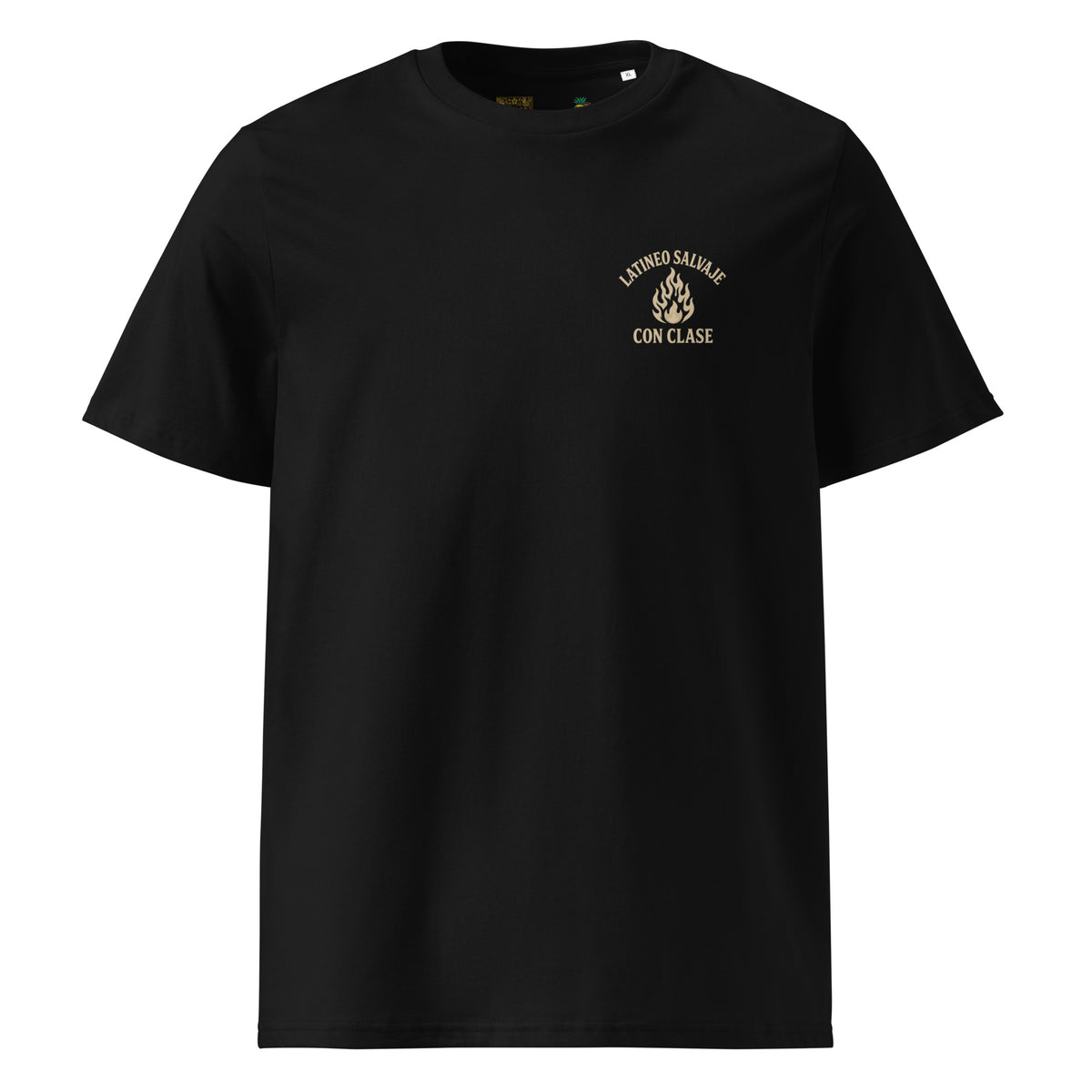 Latineo Salvaje Organic Cotton T-Shirt in Black — front view