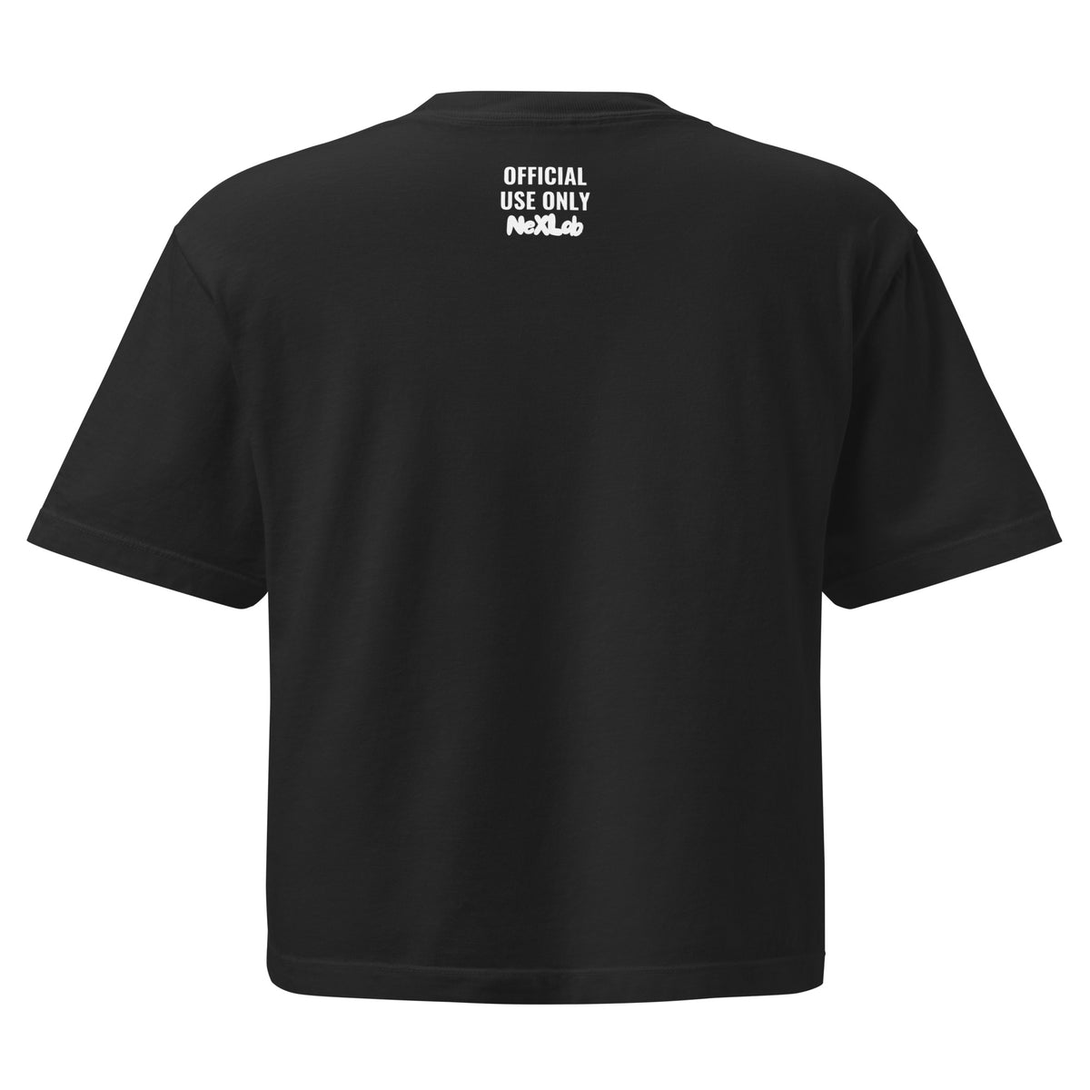 Official Use Only Boxy T-Shirt in Black — back view