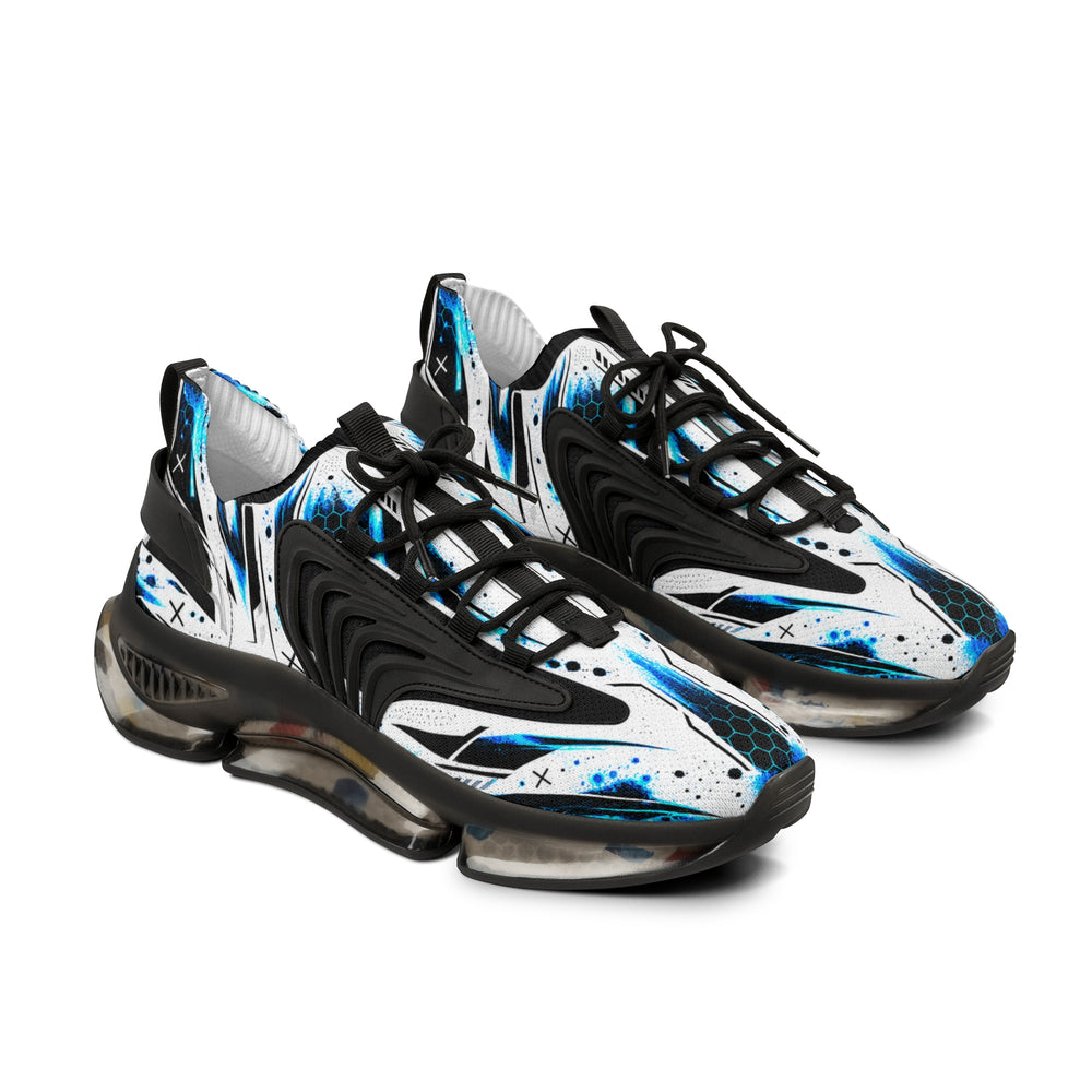 NEXLAB ORBIT 0.1 CYBER men’s sneaker, black sole — pair, three-quarter view (digital mockup)