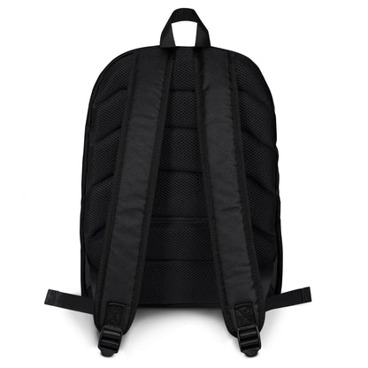 Black Purple Backpack — back view