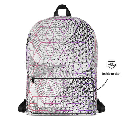 Abstract Cosmic Backpack — front pocket artwork detail