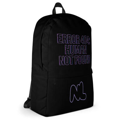 Black Purple Backpack — angled front view