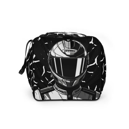 Grand Pilot Black Duffle Bag — left-end view