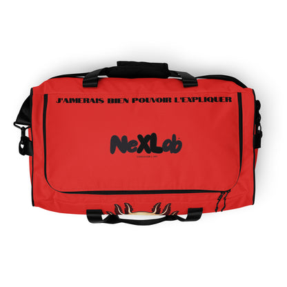 Boxer Axolotl Red Duffle Bag — top view