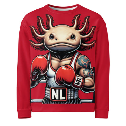Axolotl Boxer Red Sweatshirt — front view