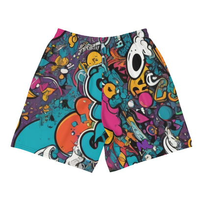 Graffiti Athletic Long Shorts — back view