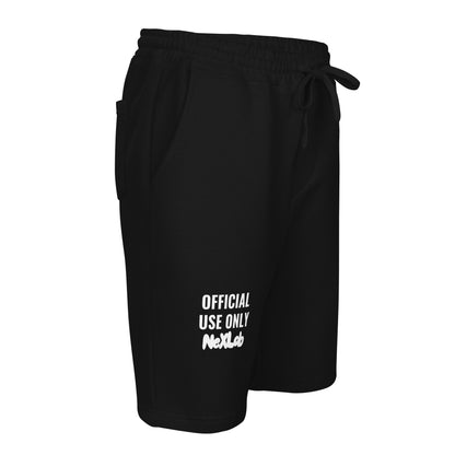 Official Use Only Fleece Shorts — front-right angled view