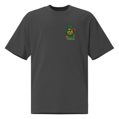 La Rumba INC x NEXLAB Oversized T-Shirt in Faded Black — front view