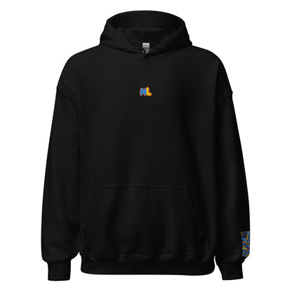 NL Hoodie in Black — front view