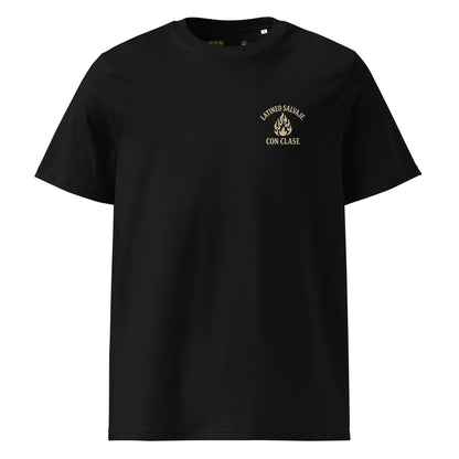 Latineo Salvaje Organic Cotton T-Shirt in Black — front view
