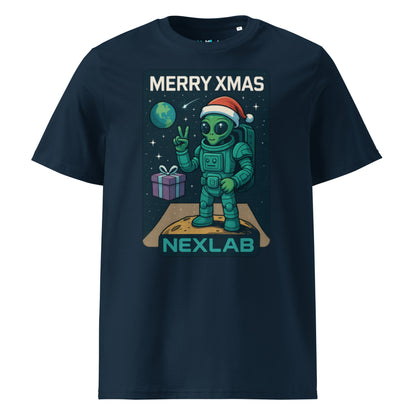 XMAS Organic Cotton T-Shirt in French Navy — front view