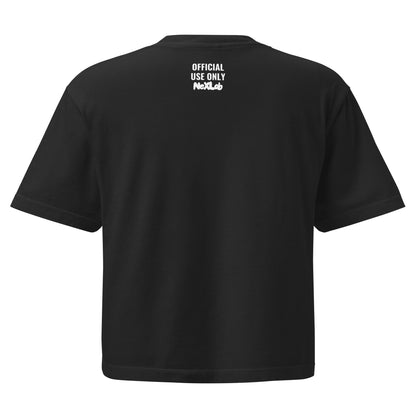 Official Use Only Boxy T-Shirt in Black — back view