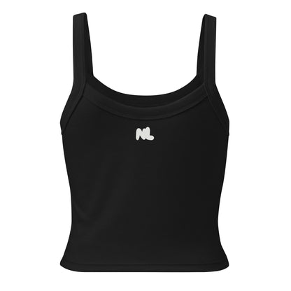 Salvaje Wild Tank Top in Solid Black Blend — back view